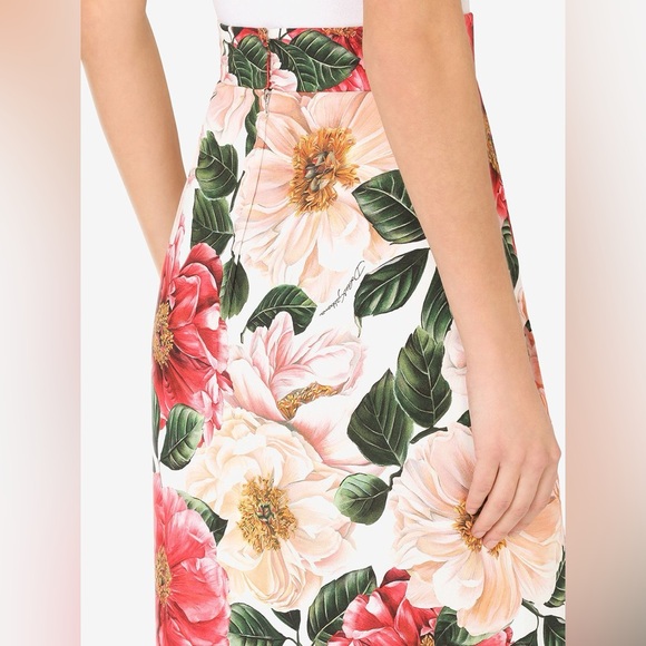 Dolce & Gabbana Camellia Print Cady Tulip Skirt - NEW WITH TAGS - Picture 10 of 16